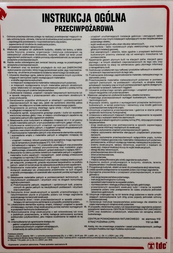 Instrukcja przeciwpożarowa ogólna - zasady PPOŻ obiektu